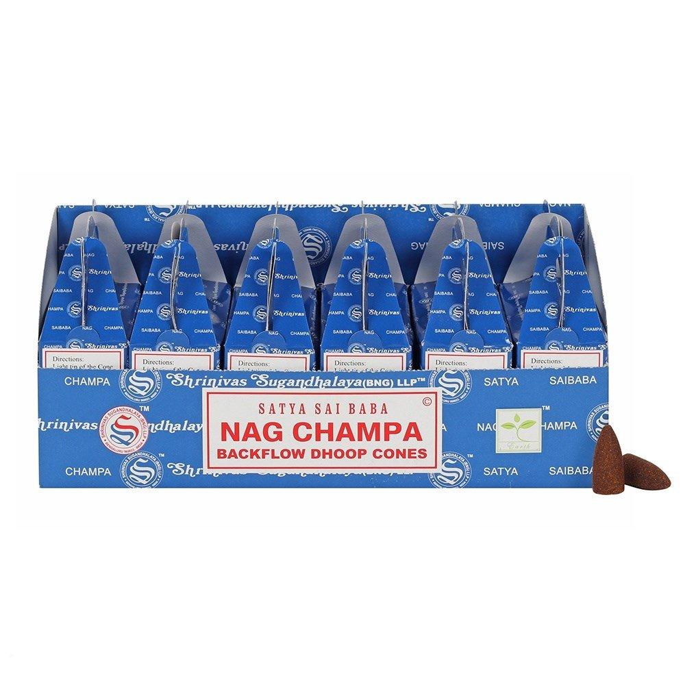 6x Satya Backflow Dhoop Cones - Nag Champa (24pcs)