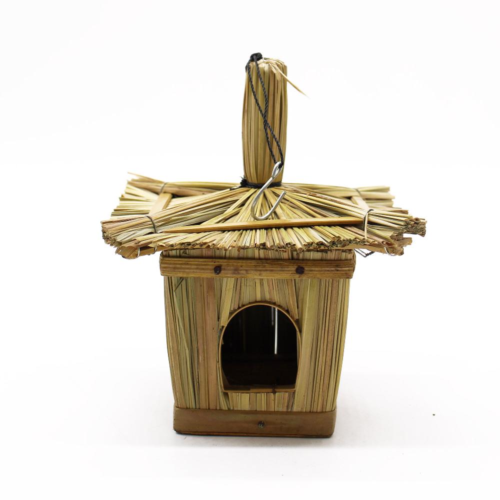 6x Small Square Seagrass Bird Box 18x13cm