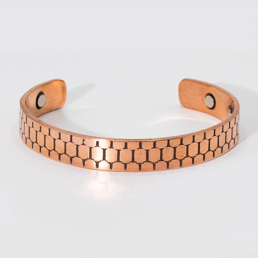 6x Solid Copper Manly Bracelets With Magnets (assorted)