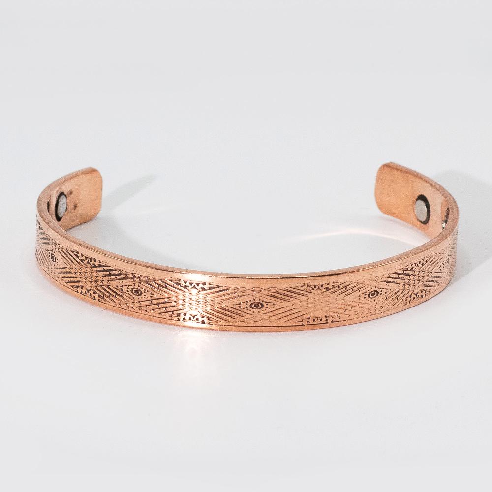6x Solid Copper Manly Bracelets With Magnets (assorted)