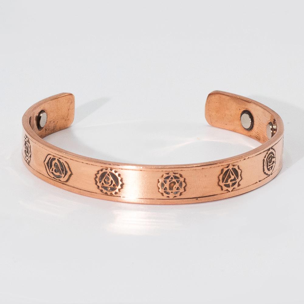 6x Solid Copper Manly Bracelets With Magnets (assorted)