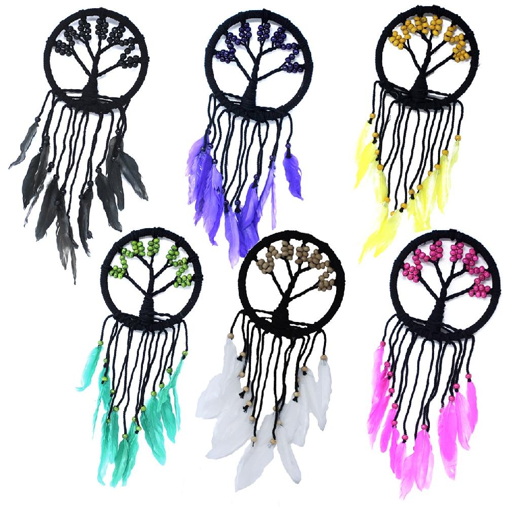 6x Tree of Life Dreamcatcher - 16cm (assorted)