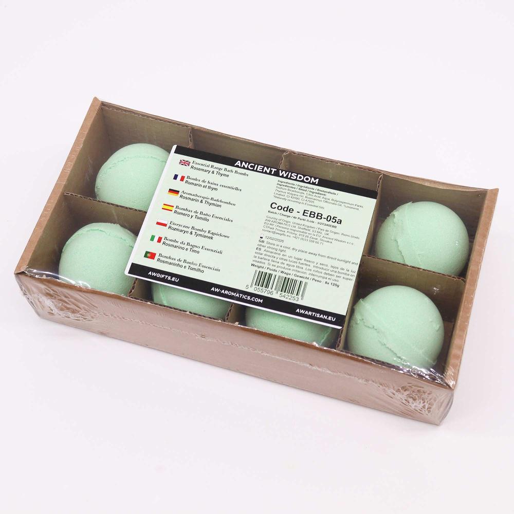 8x Essential Oil Bath Bomb - Rosemary & Thyme