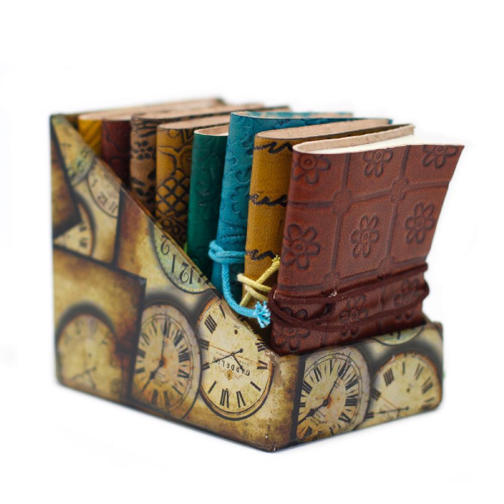 8x Mini Assorted Leather Notebooks (4x3")