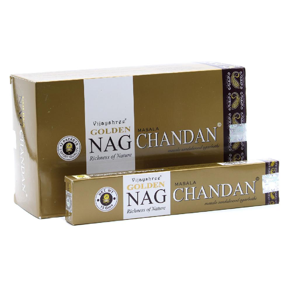 12x 15g Golden Nag - Chandan Incense