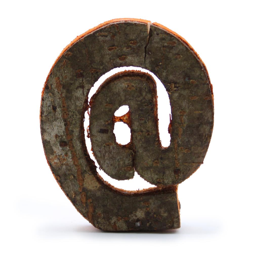 12x Rustic Bark Letter - " " - 7cm