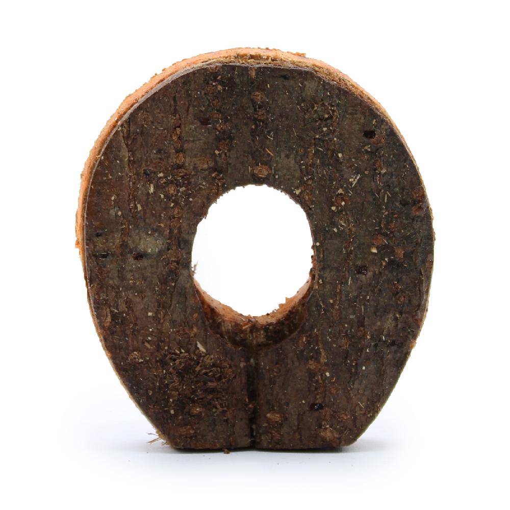 12x Rustic Bark Letter - "O" - 7cm