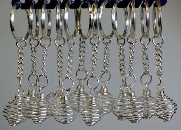 12x Spiral Cage Key-rings (pack 12)