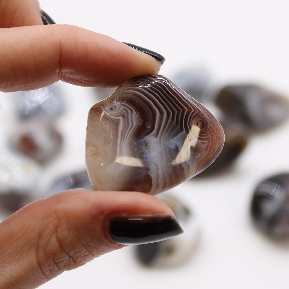18x XL Tumble Stones - Grey Agate
