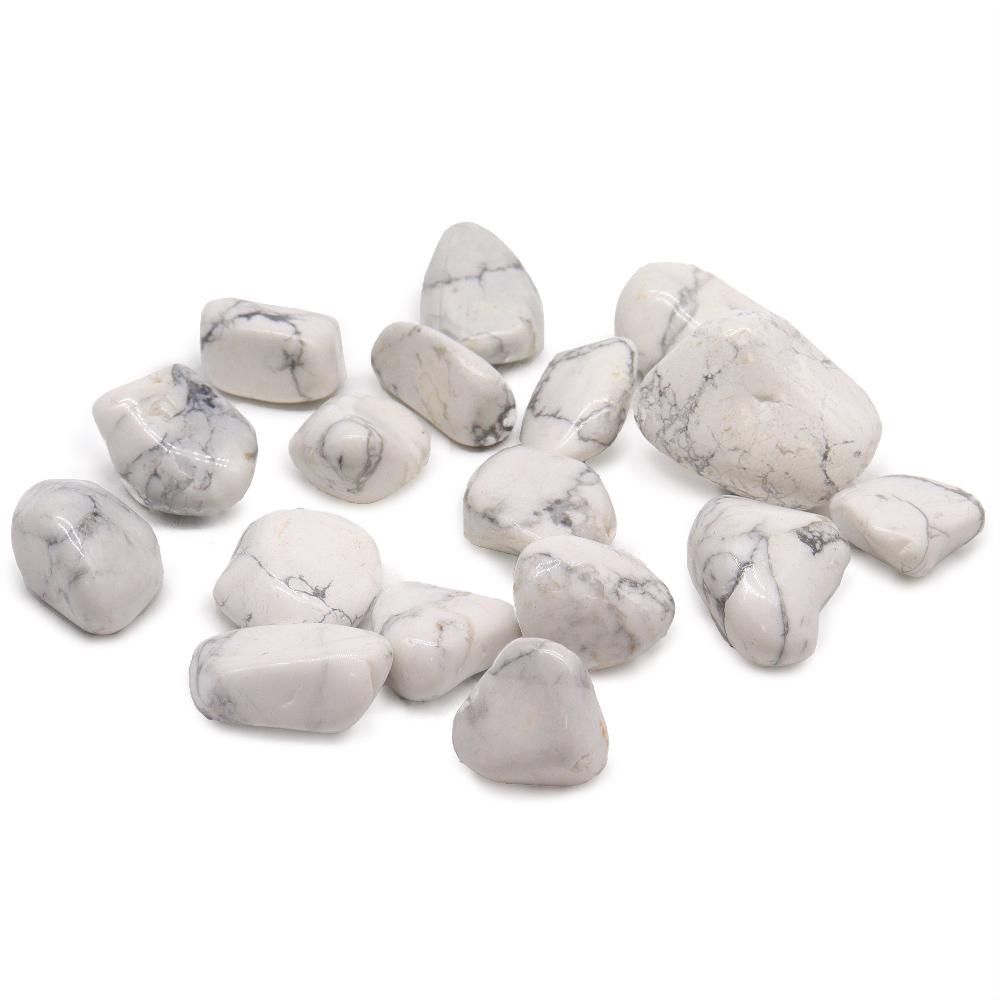 18x XL Tumble Stones - Howlite White