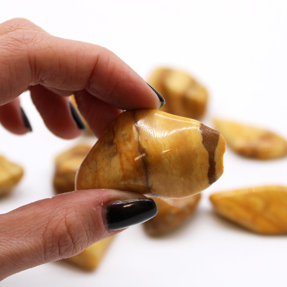 18x XL Tumble Stones - Jasper - Yellow