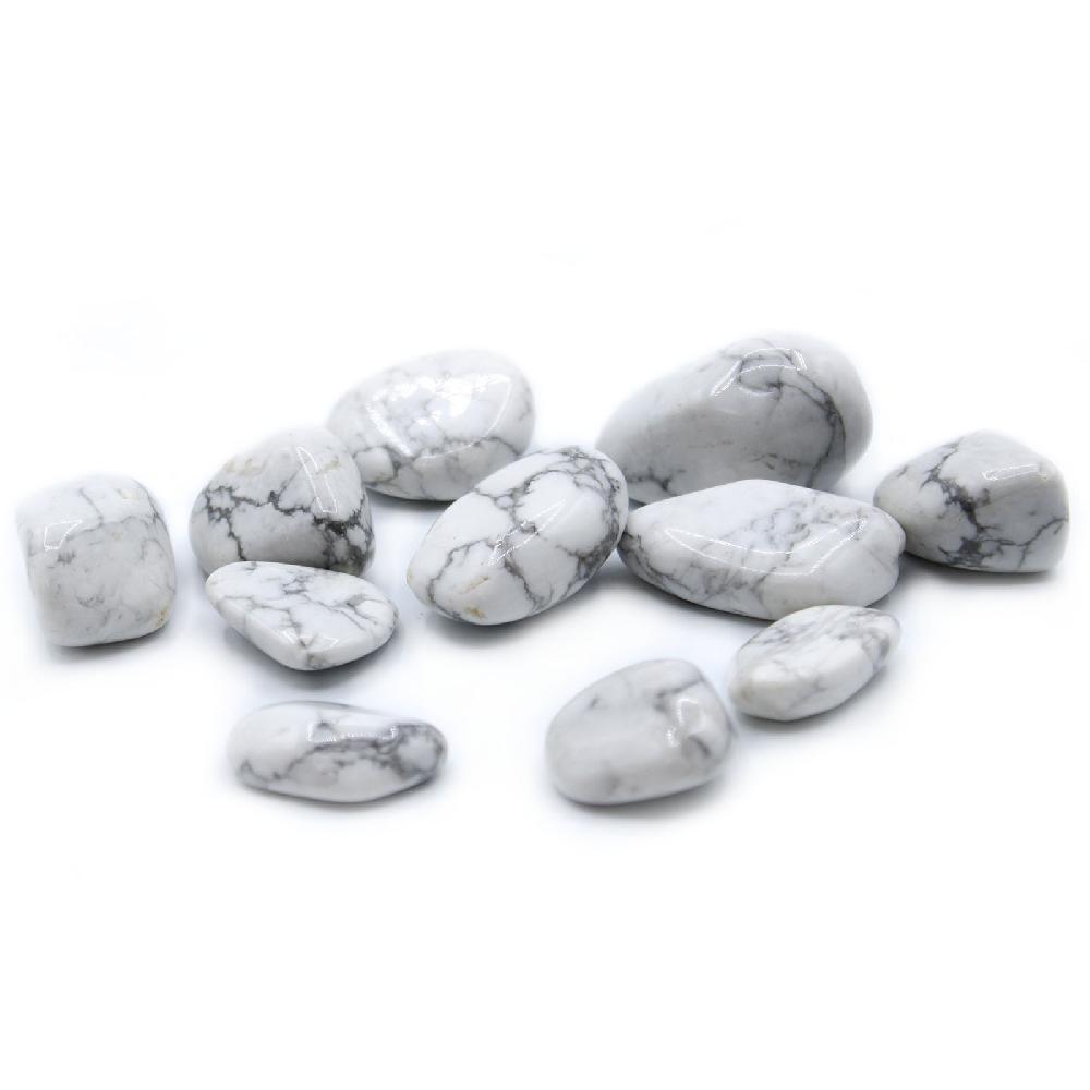 24x L Tumble Stone - Howlite White