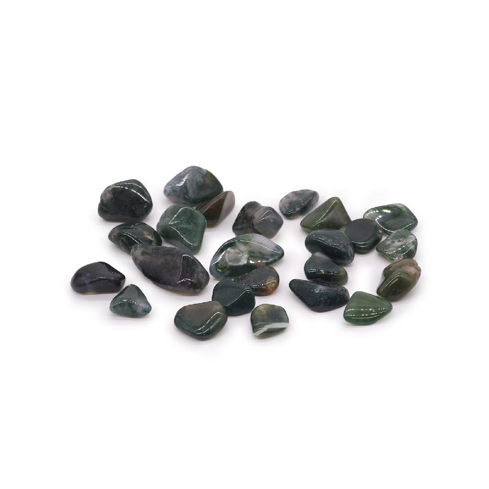 24x M Tumble Stone - Green Moss Agate