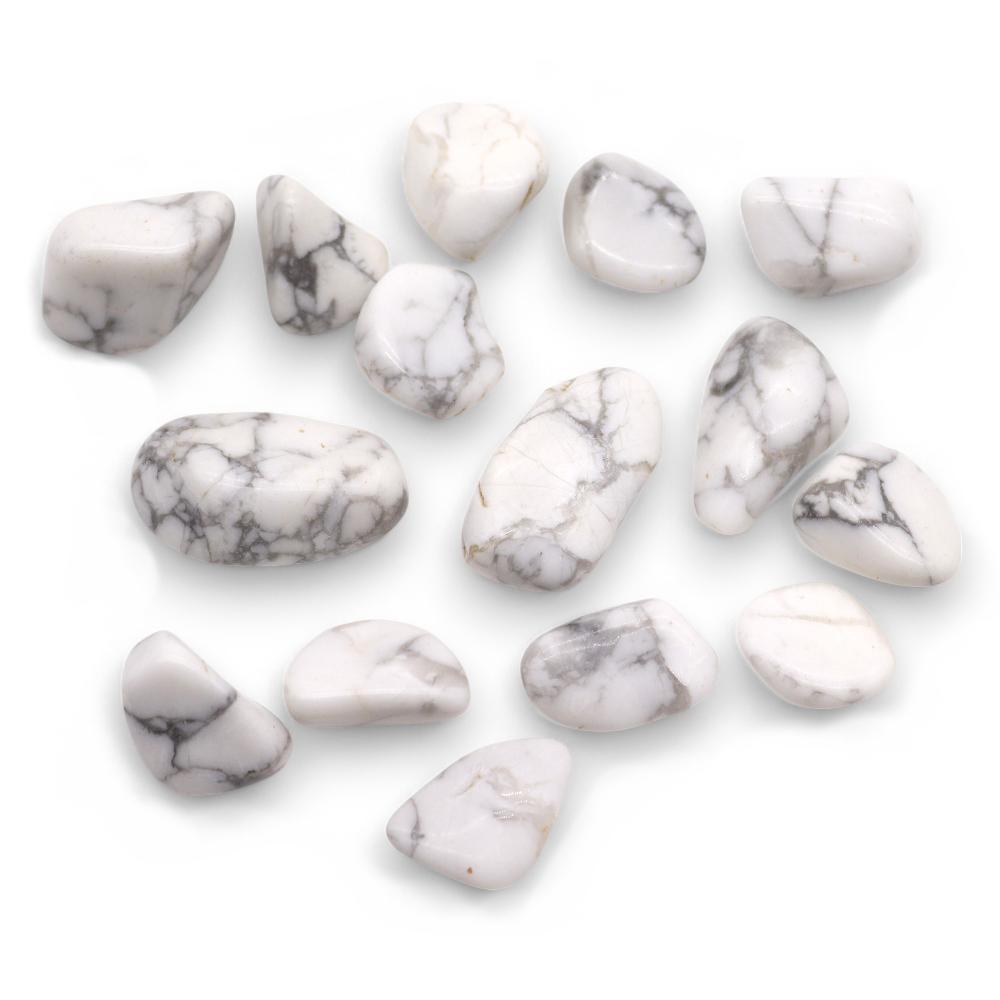 24x M Tumble Stone - Howlite White