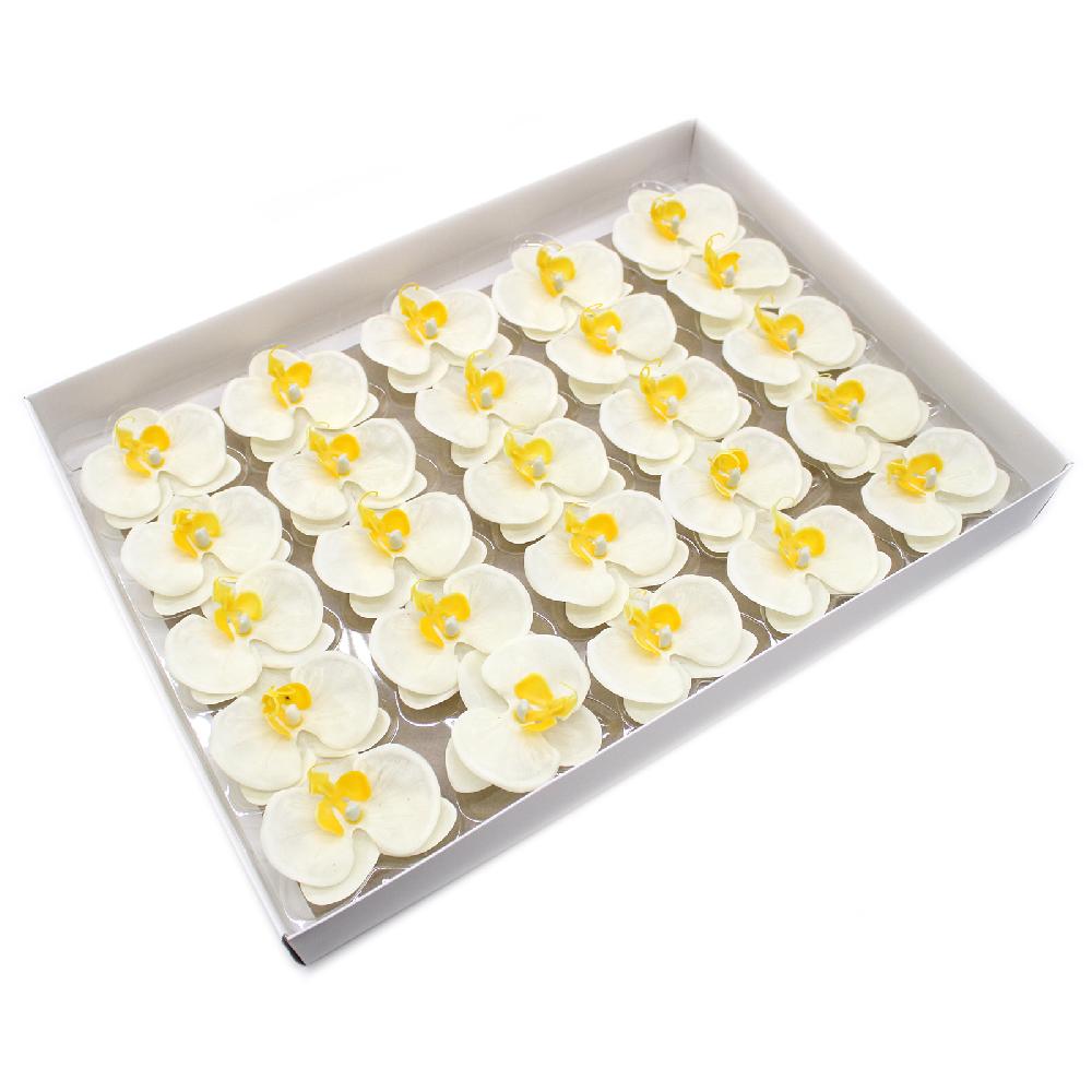 25x Craft Soap Flower - Orchid - Cream