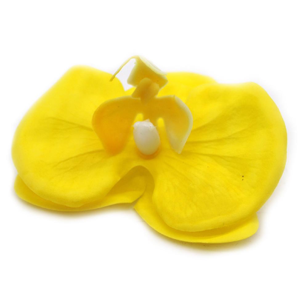 25x Craft Soap Flower - Orchid - Yellow