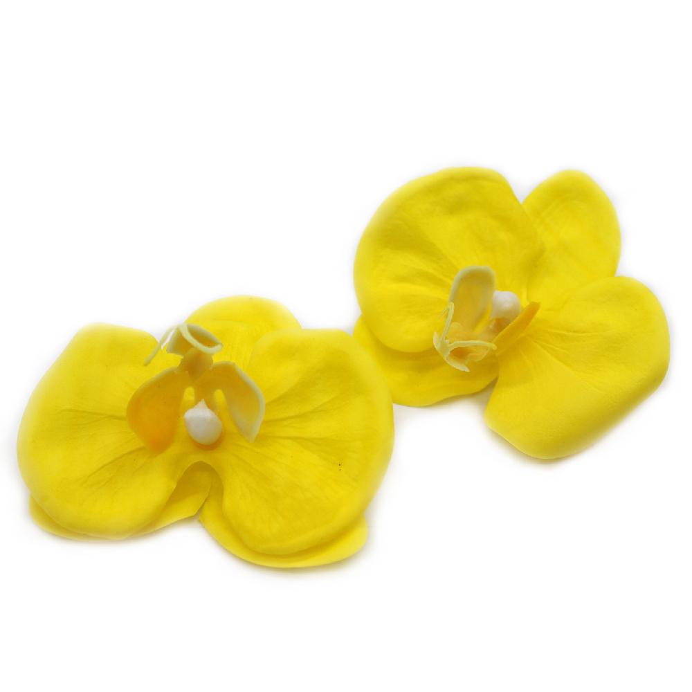 25x Craft Soap Flower - Orchid - Yellow