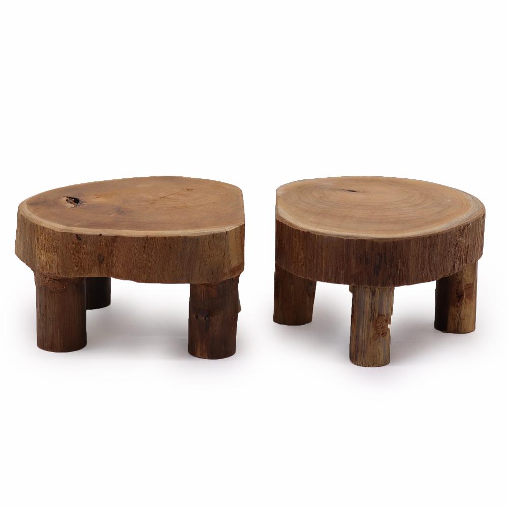 2x Low Teak Pad Display - 24x10cm