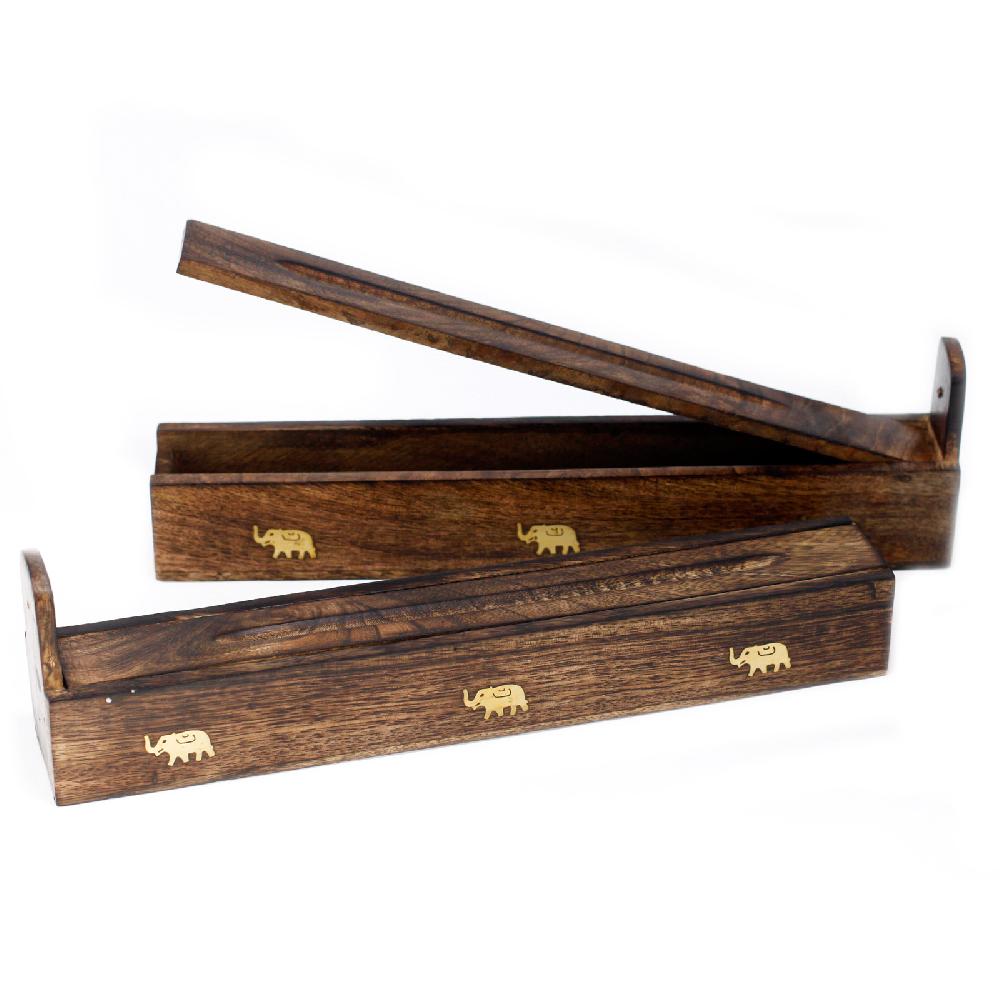 2x Mango Wood Incense Box - Assorted