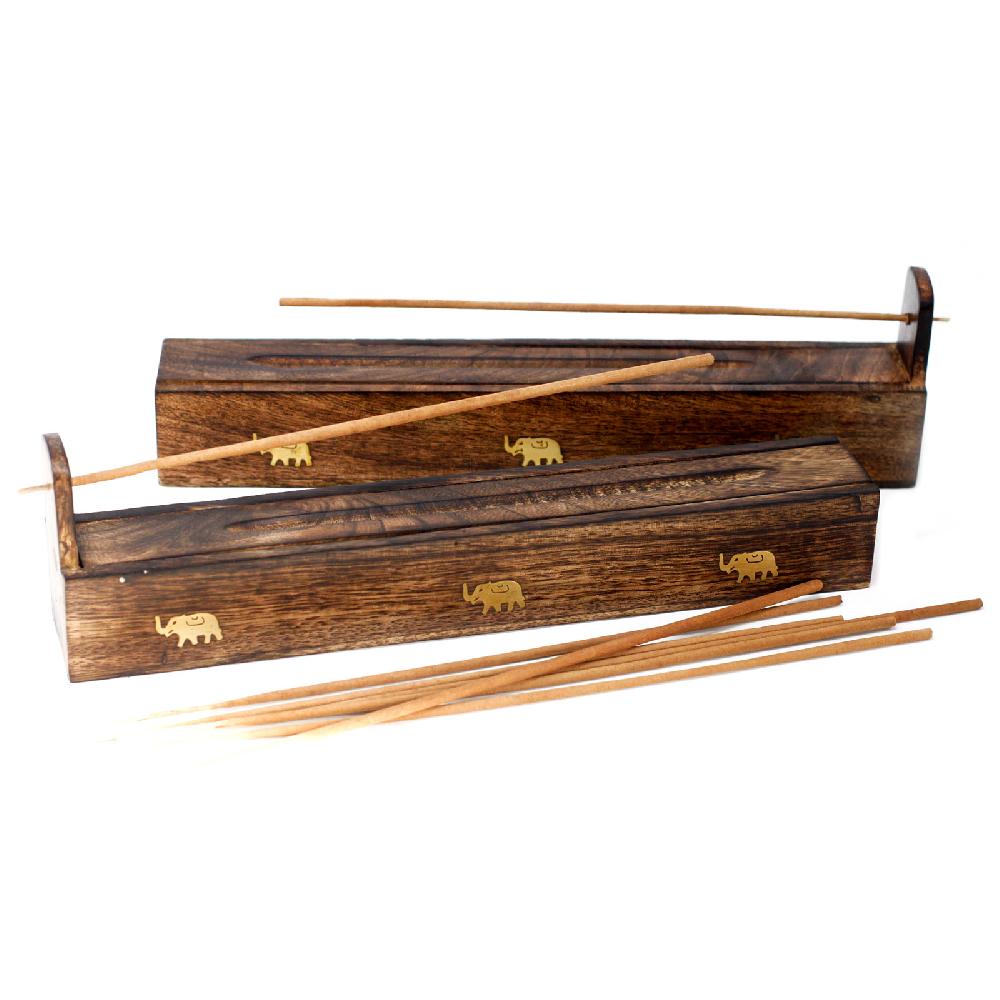 2x Mango Wood Incense Box - Assorted