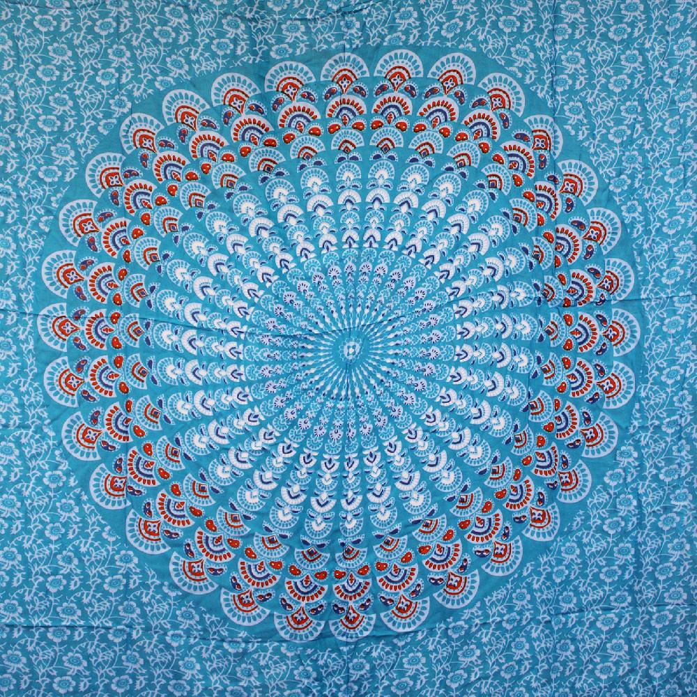 2x Teal Orange Mandala Sarongs