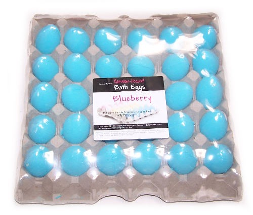 30x Bath Eggs In A Tray - Blueberry