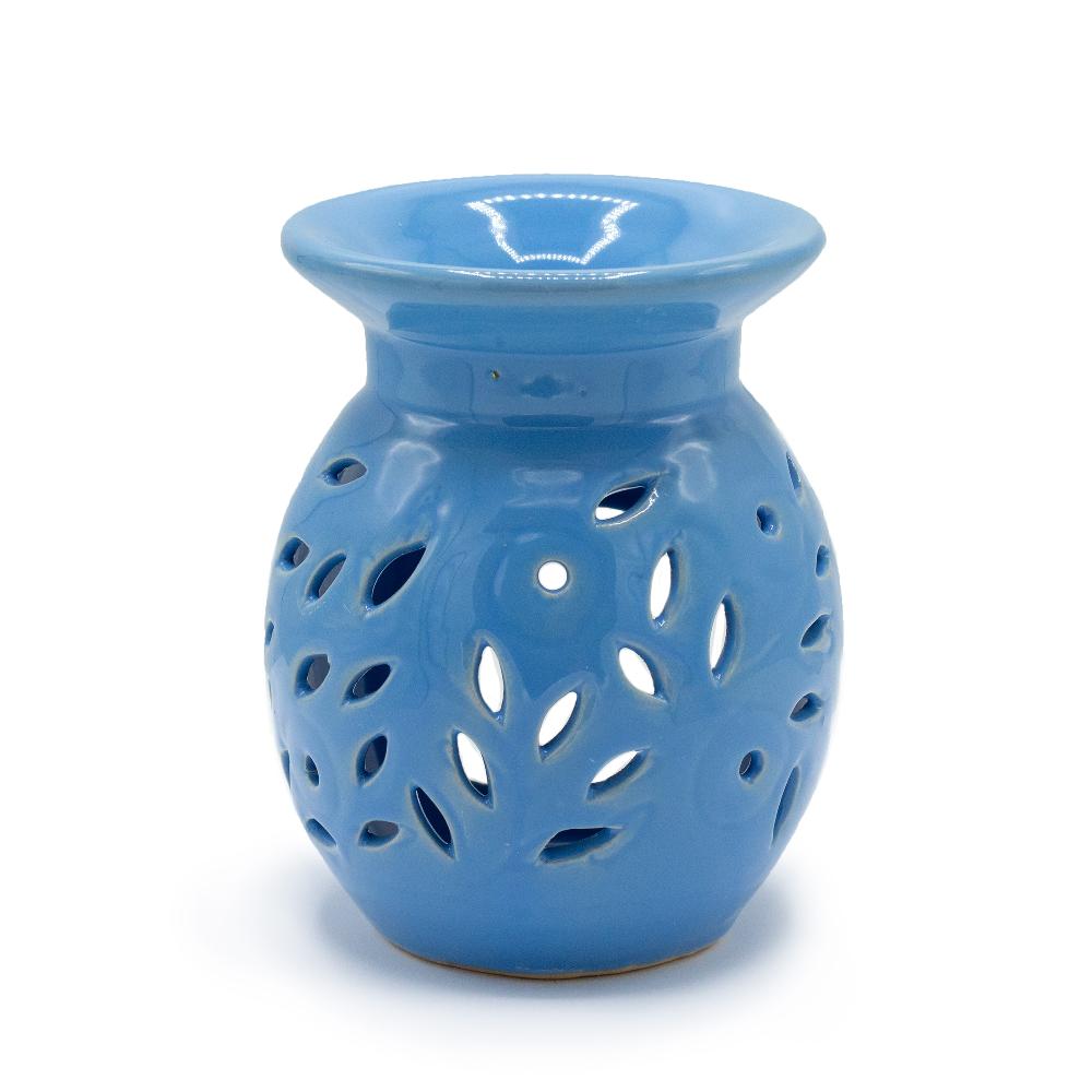 3x Floral Oil Burner - Blue