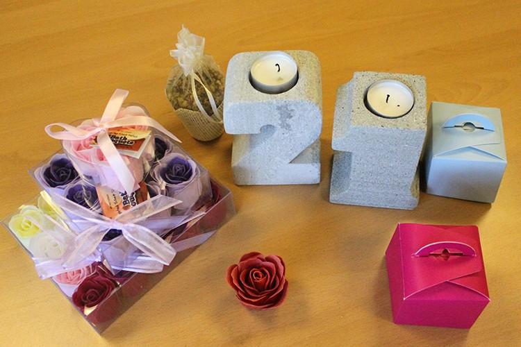 3x No.7 Granite Candle Holder