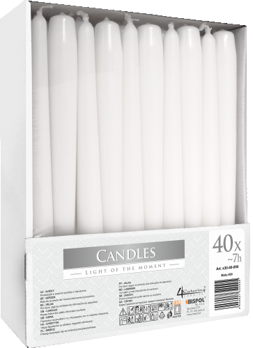 40x Taper Candle - White