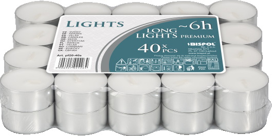 40x Unscented Tealight - 6h