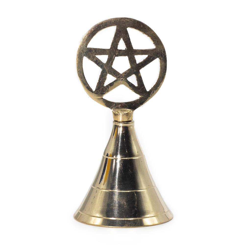 4x Altar Brass Bell - Pentagram