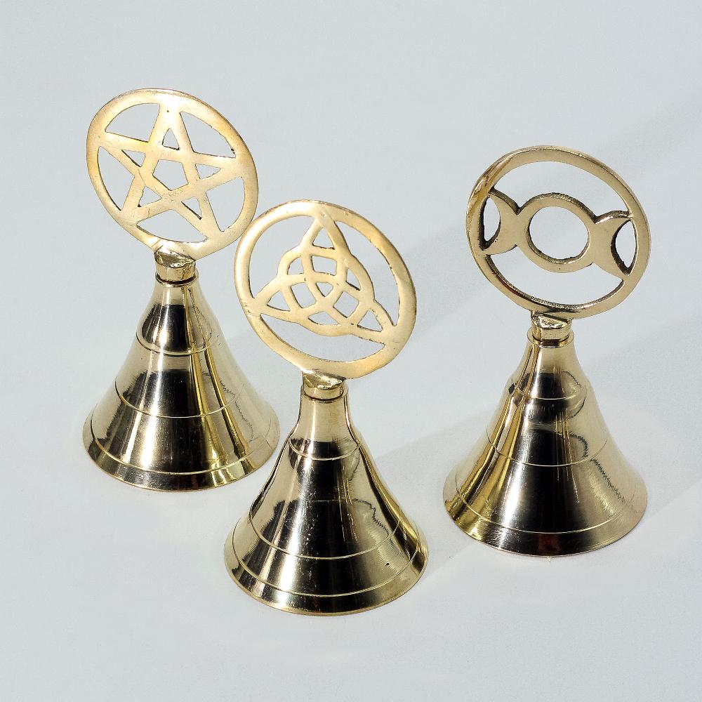 4x Altar Brass Bell - Three Moon