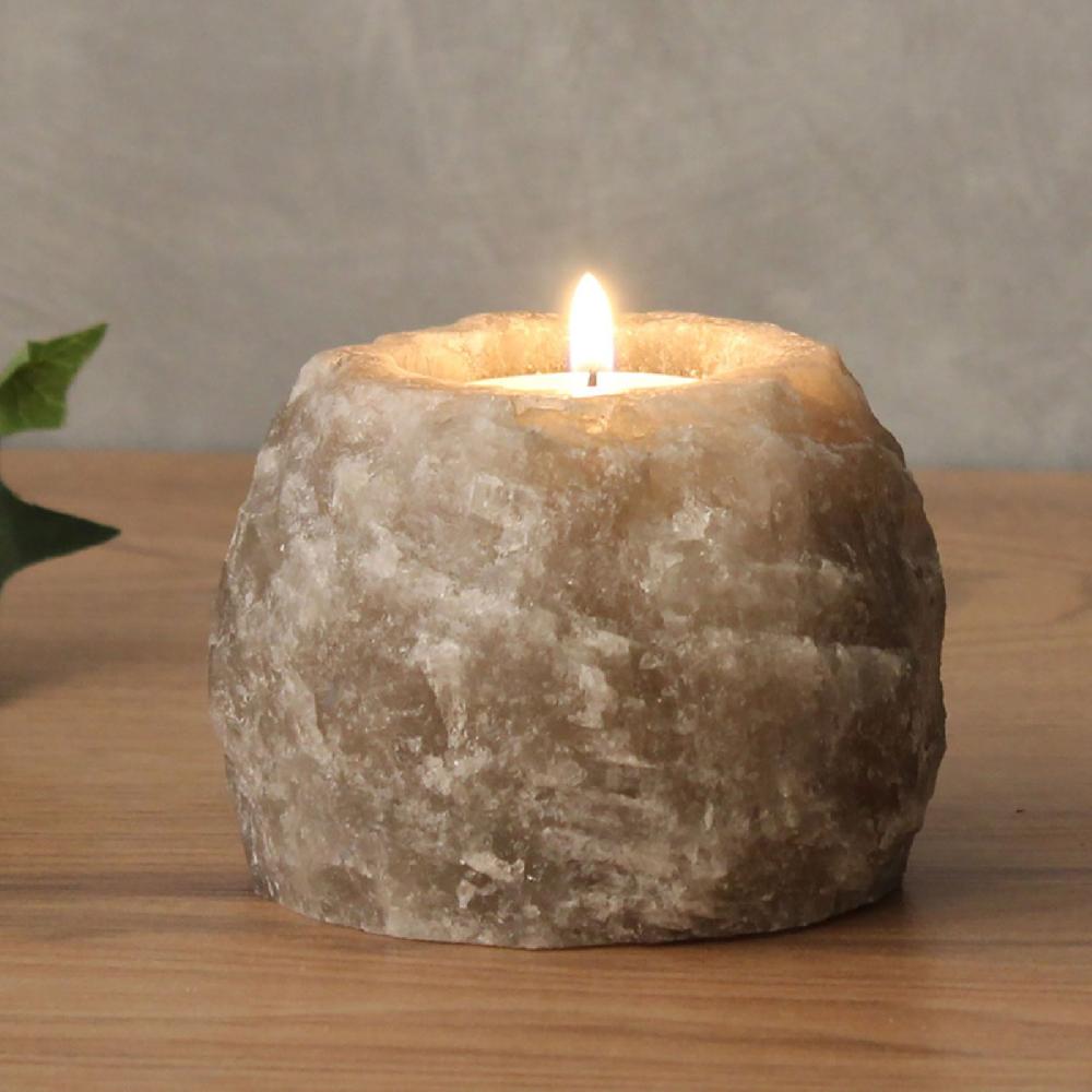 4x Grey Salt Candle Holder 600-800g