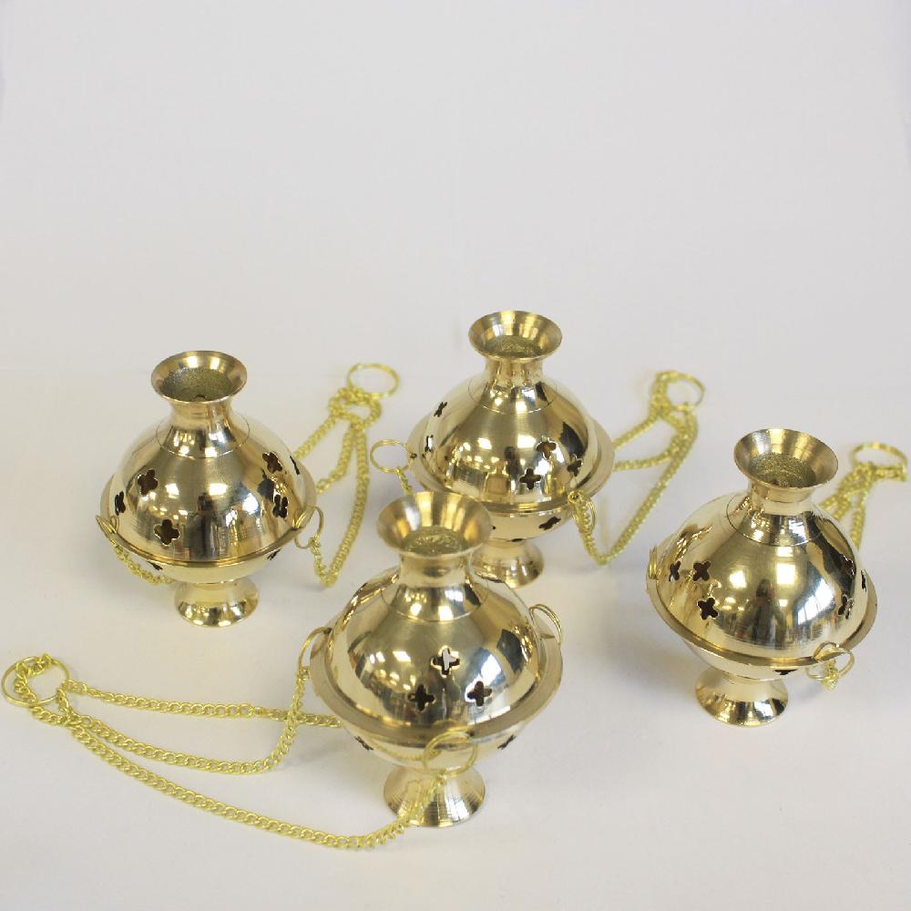 4x Hanging Brass Incense Burner