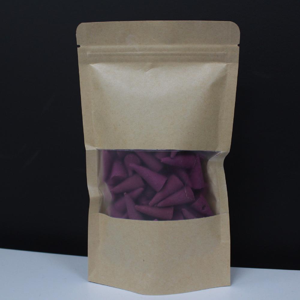 50x Kraft Window Bag 12x20 Cm