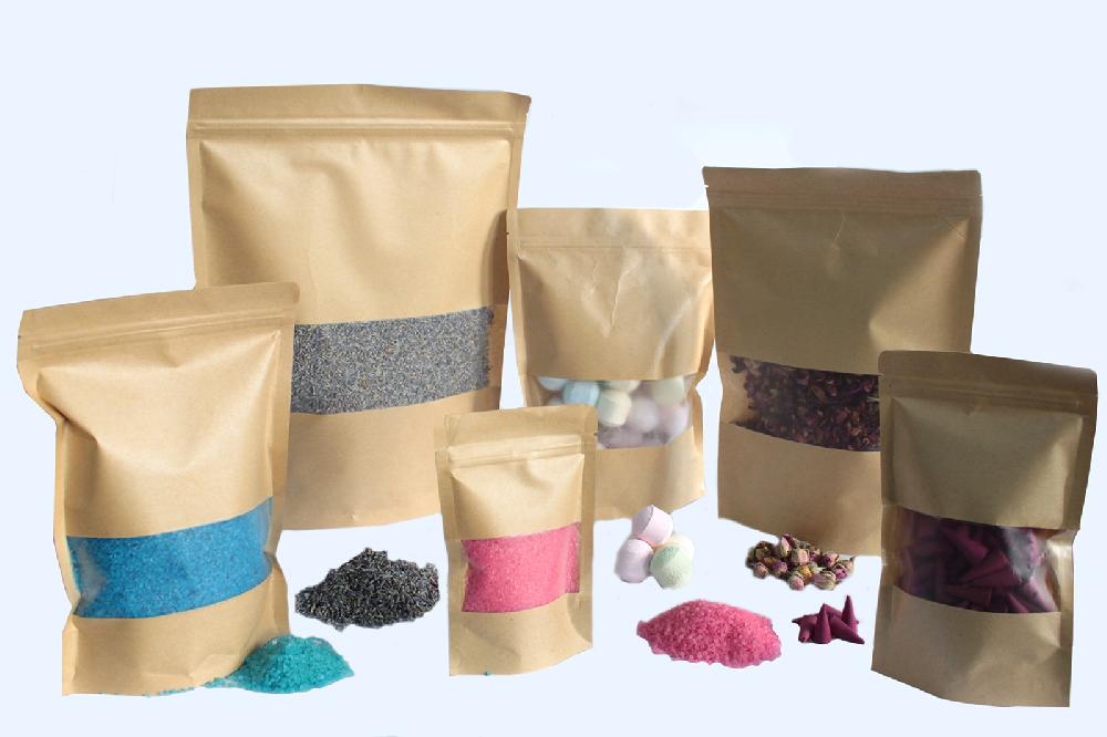 50x Kraft Window Bag 20x30cm
