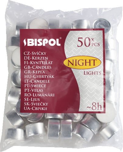 50x Unscented Tealight - 8h