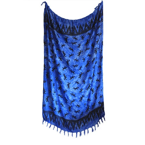 5x Bali Gecko Sarongs - Blue