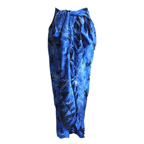 5x Bali Gecko Sarongs - Blue