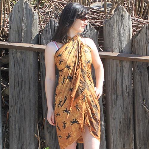 5x Bali Gecko Sarongs - Chocolate