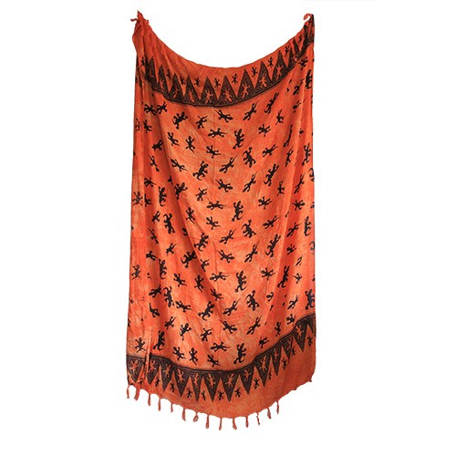 5x Bali Gecko Sarongs - Orange
