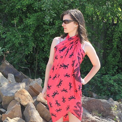 5x Bali Gecko Sarongs - Pink