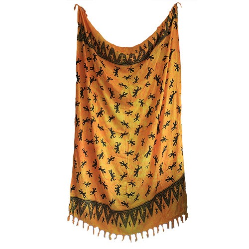 5x Bali Gecko Sarongs - Yellow