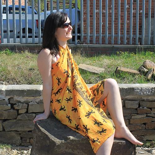 5x Bali Gecko Sarongs - Yellow