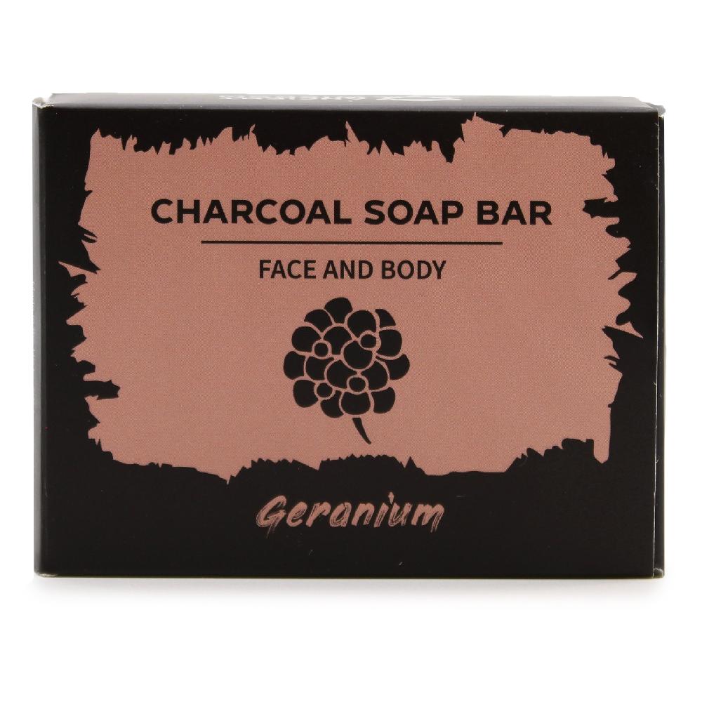 5x Charcoal Soap 85g - Geranium