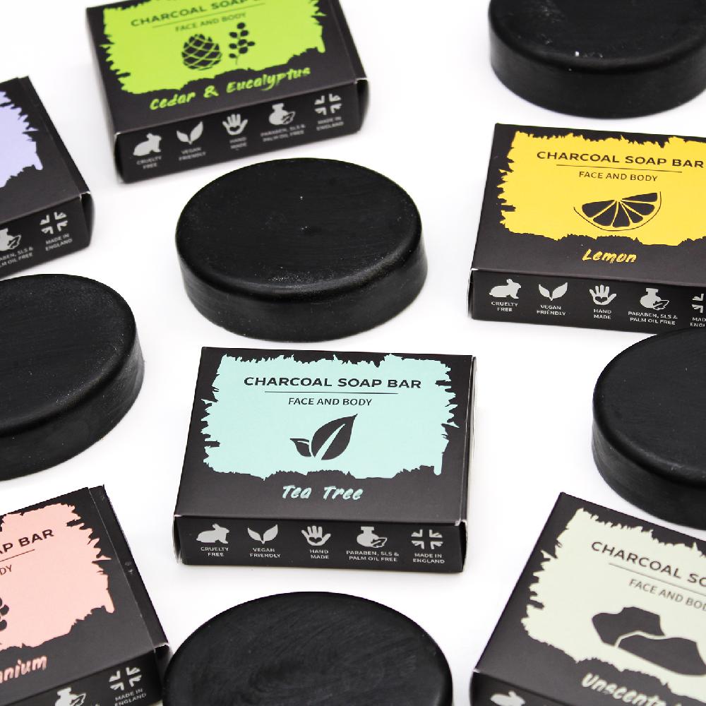 5x Charcoal Soap 85g - Lavender