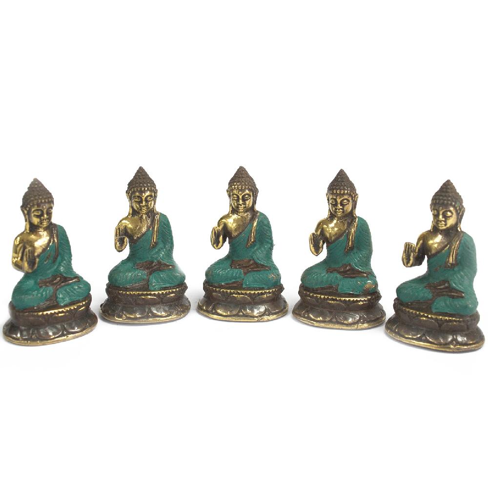 5x Mini Hand Up Sitting Buddha