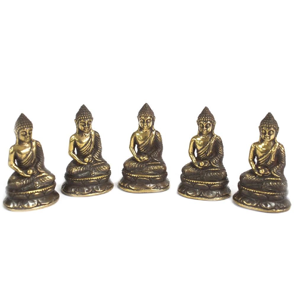 5x Mini Meditating Sitting Buddha