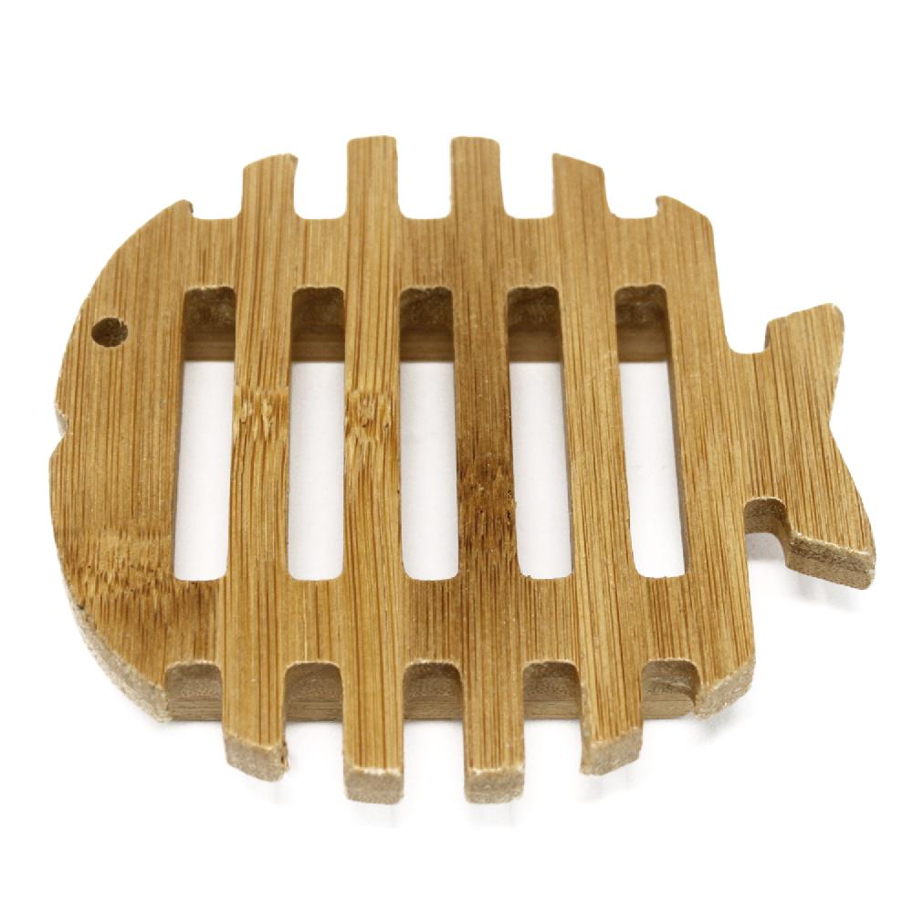6x Hemu Wood Soap Dish - Fish