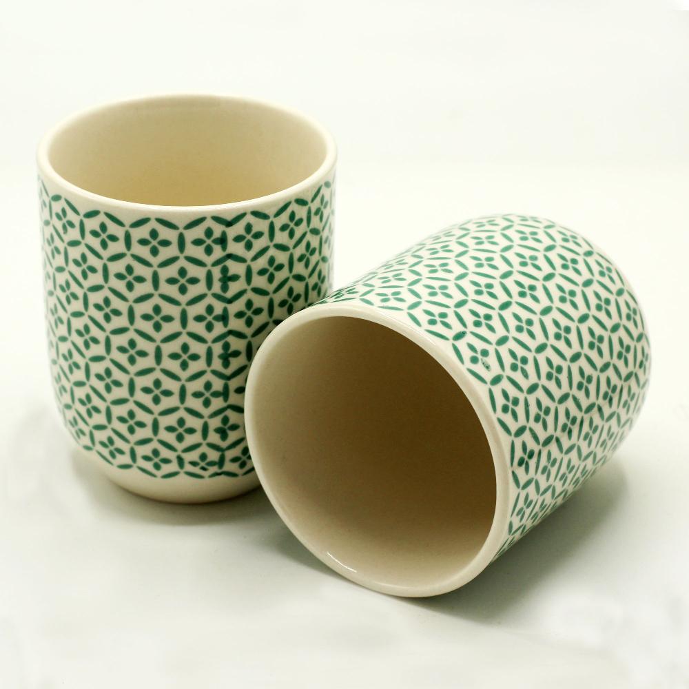 6x Herbal Tea Cup - Green Mosaic